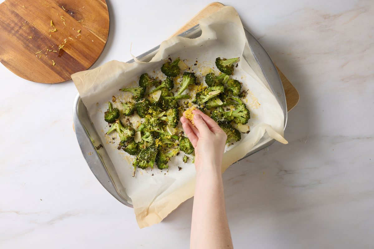 add garlic cheese and lemon zest