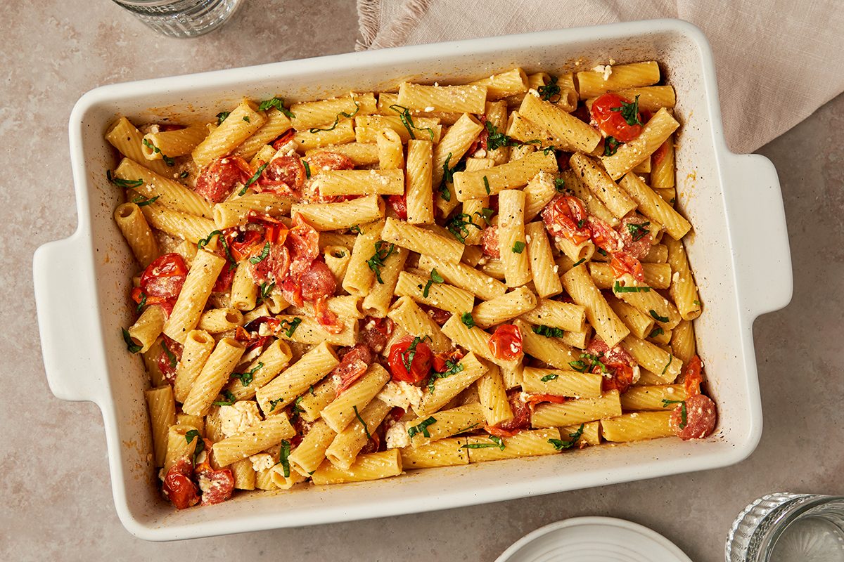 This pasta bake with feta by Taste of Home is a dish deserving of its internet fame.