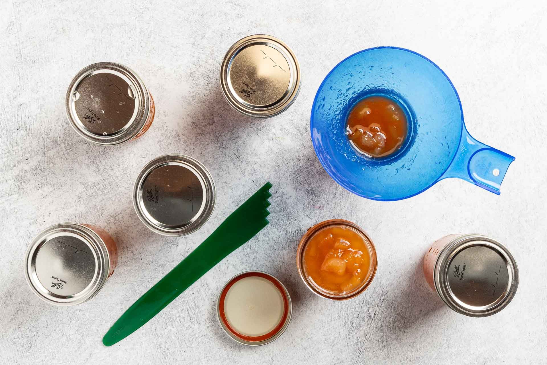 transferring the preserves to jars.