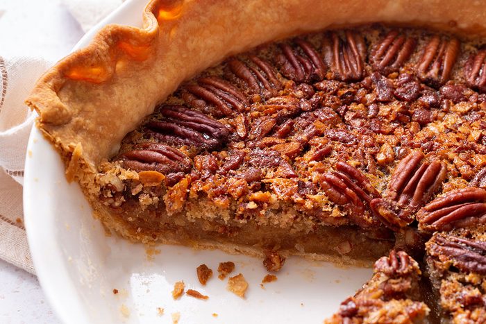 Close Up Shot Of A Sliced Pecan Pie For Taste Of Home