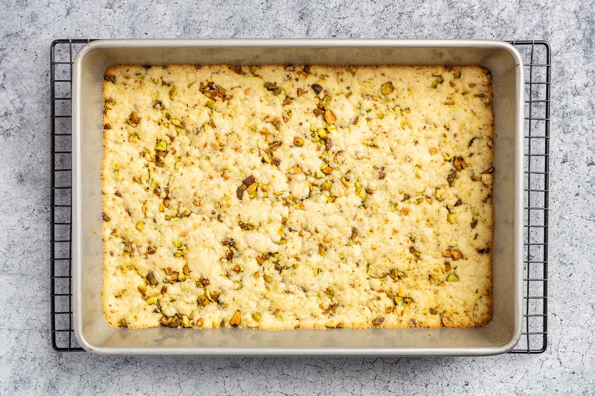 Taste of Home Pistachio Pudding Dessert photo of the pistachio crust.