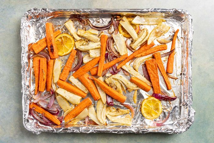 Taste of Home Roasted Fennel and Carrots photo of the roasted vegetables.