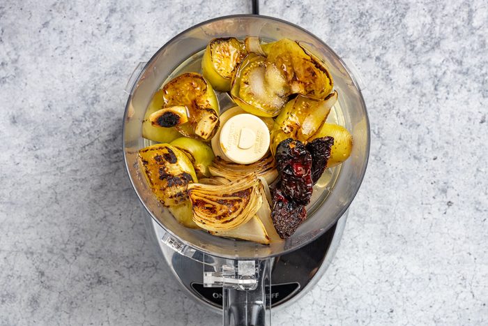 Taste of Home Salsa Morita photo of pureeing the salsa.