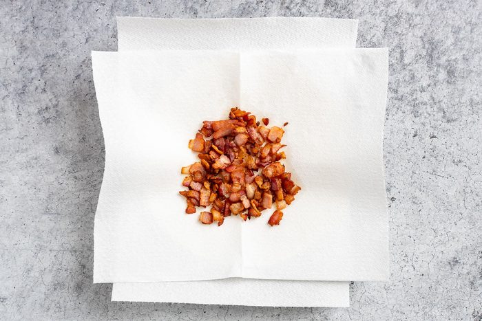 Taste of Home Smoked Baked Beans photo of the cooked bacon.