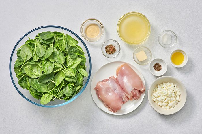 Ingredients for Spinach and Feta Stuffed Chicken