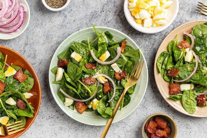 Spinach Salad with Warm Bacon Dressing