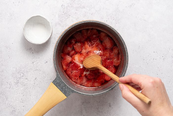 Strawberry Softened Inside Saucepan