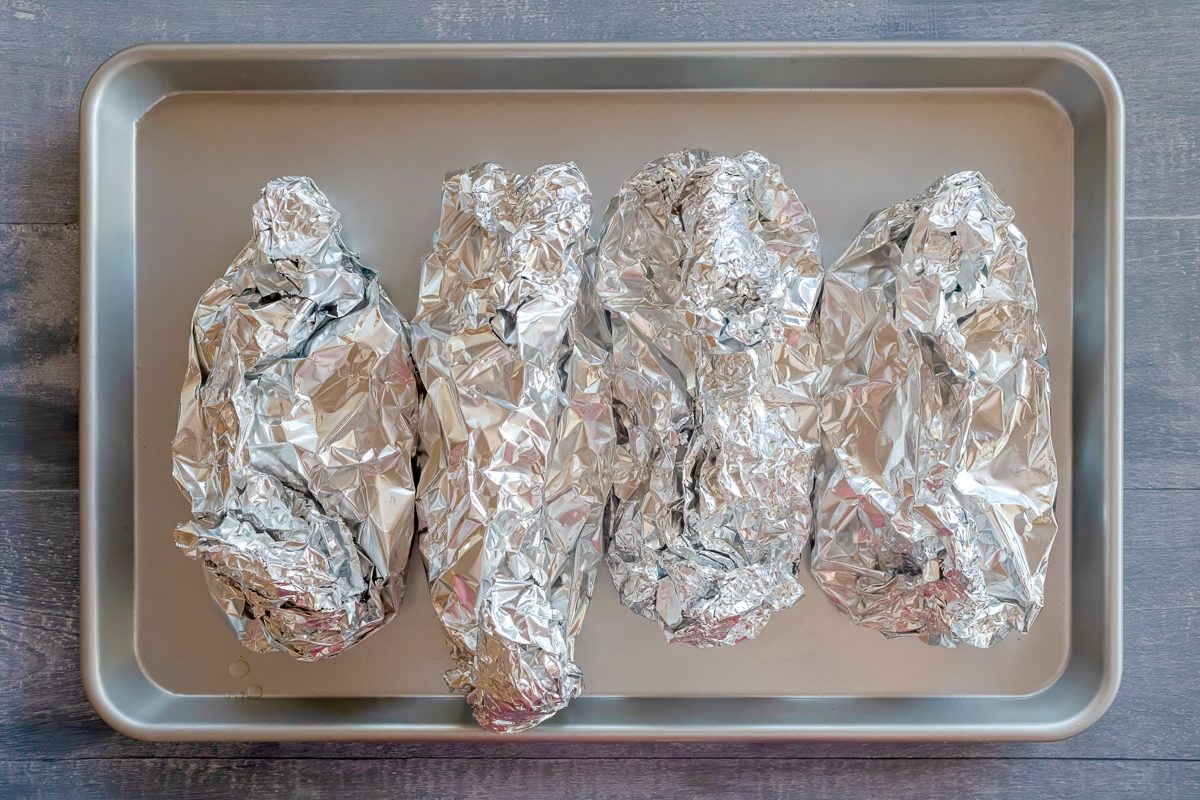 Food Photography By Jackie Alpers Of Chicken Foi Packs With Carrots, Mushrooms And Pearl Onions For Taste Of Home.