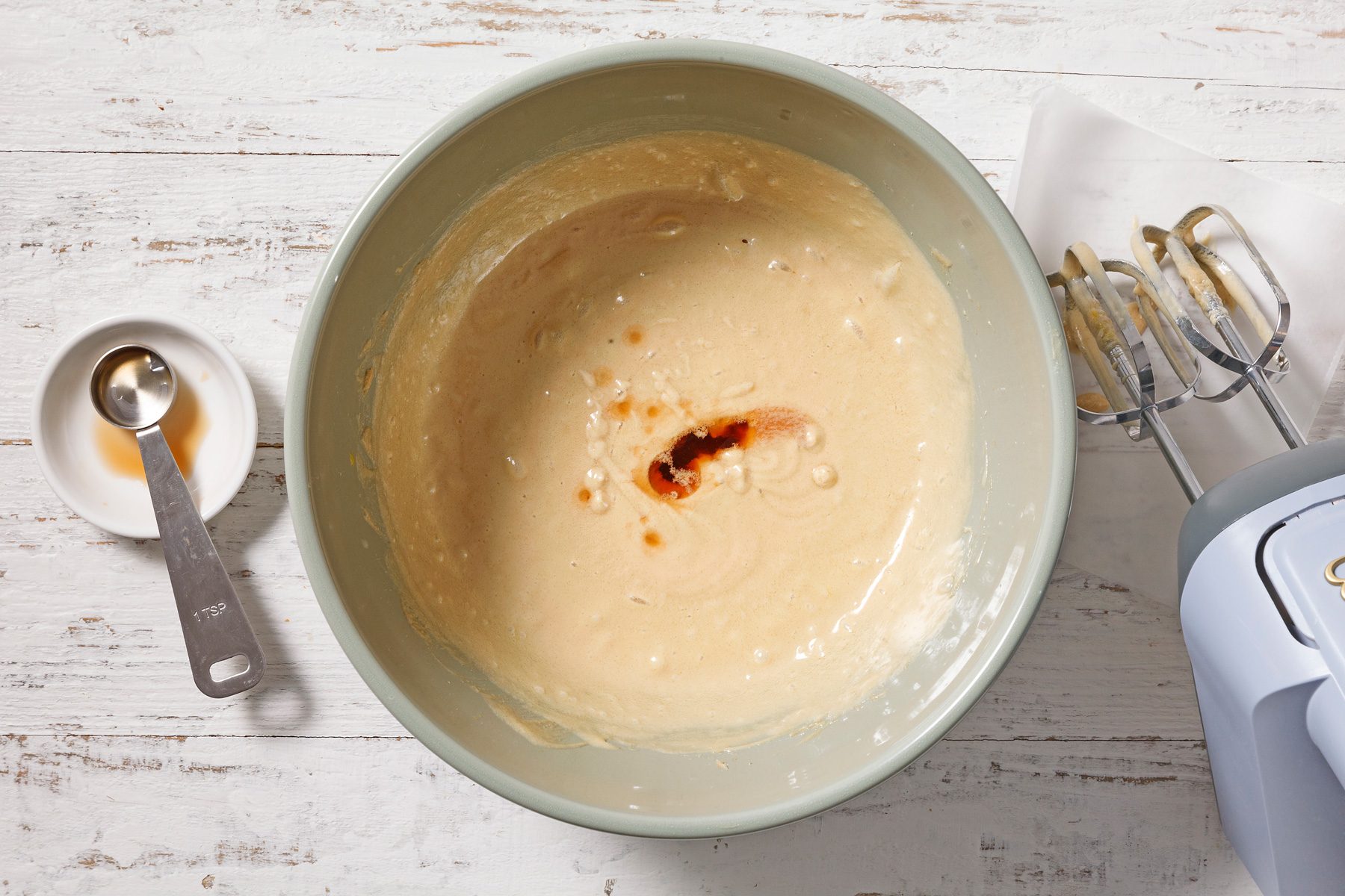 Beat in vanilla extract.