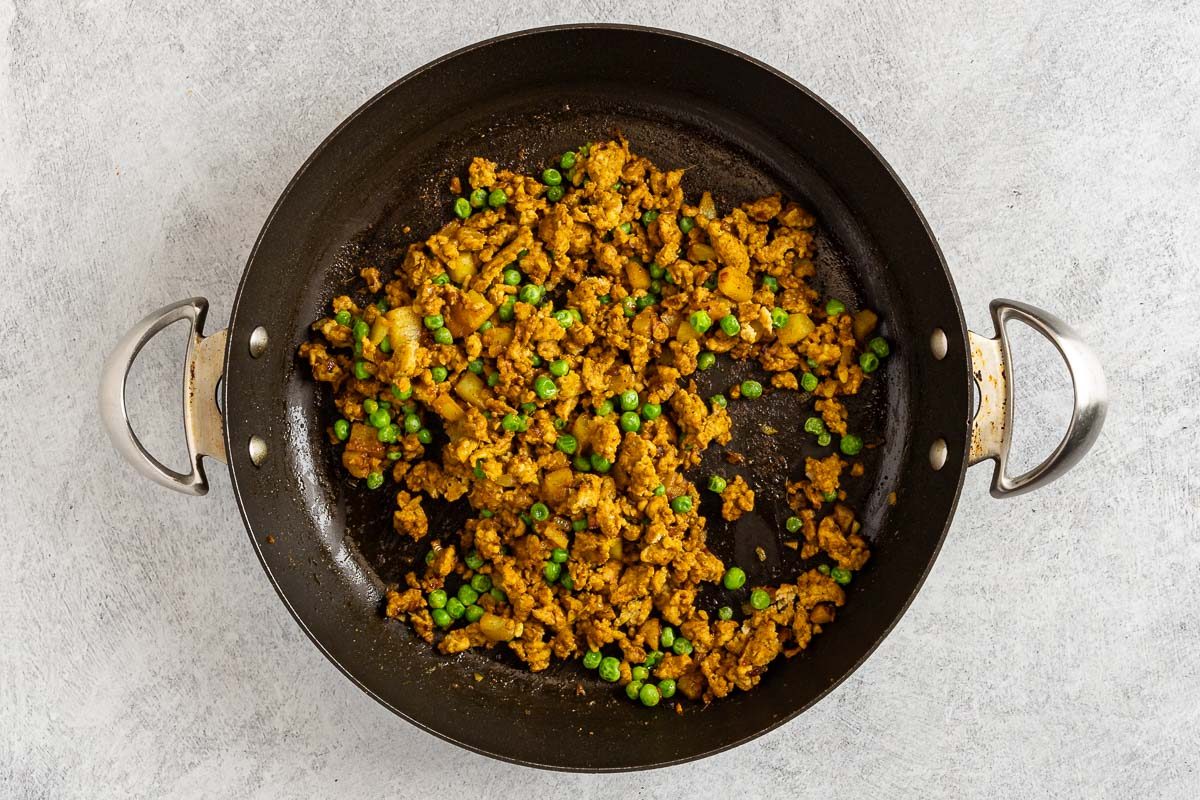 Taste of Home Chicken Samosa photo of preparing the filling.