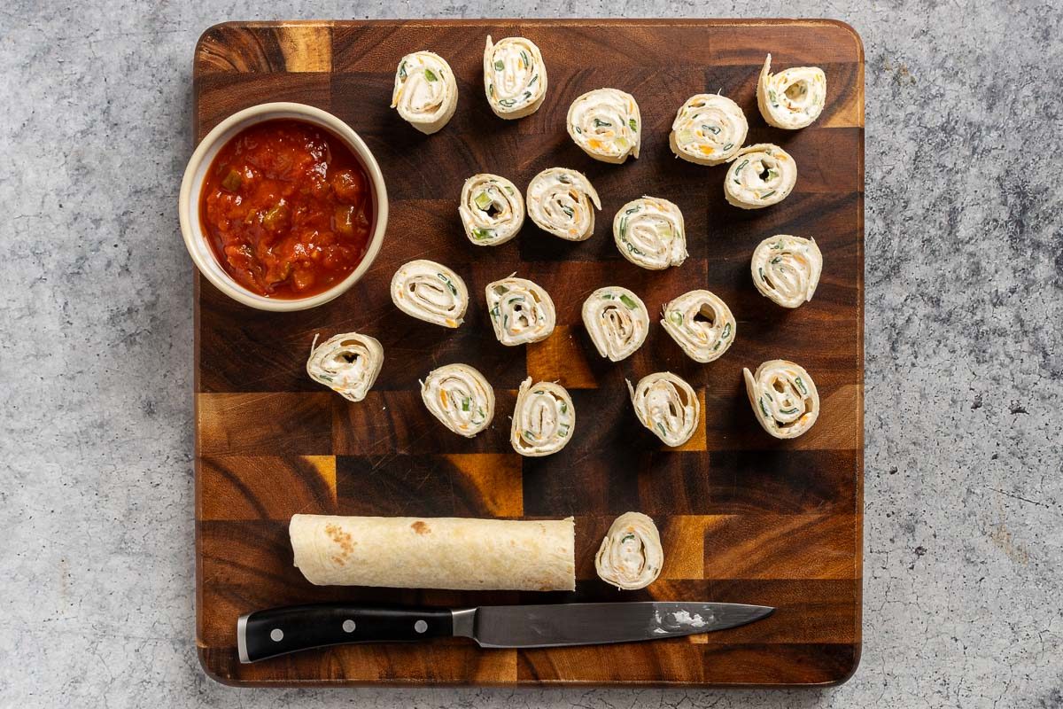 Taste of Home Easy Pinwheel Recipe photo of the sliced pinwheels.