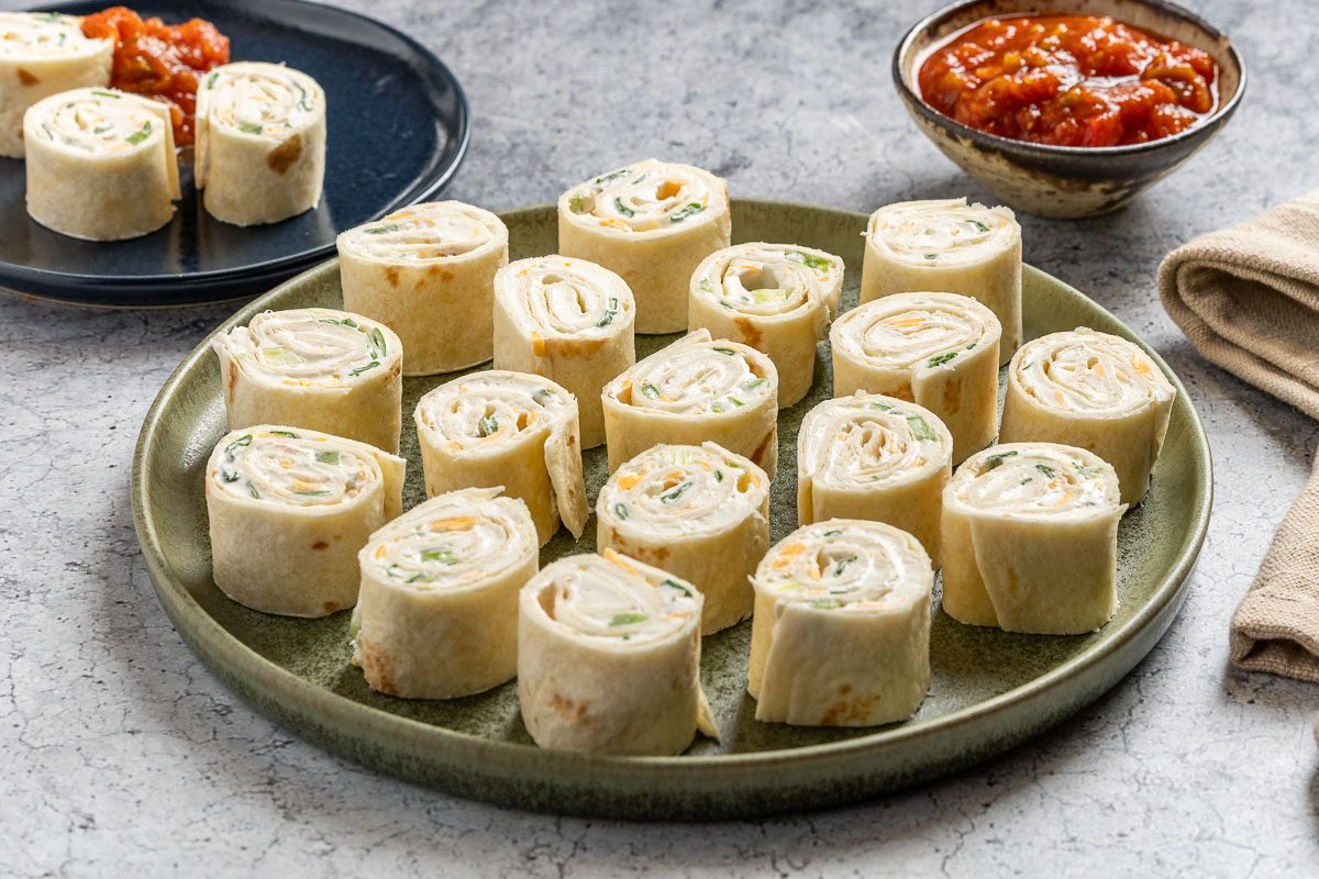 Taste of Home Easy Pinwheel Recipe photo of the finished recipe on a serving platter.