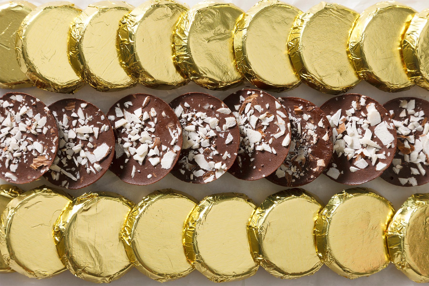 overhead shot of homemade gelt