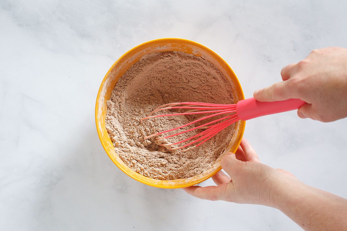 dry ingredients and cocoa