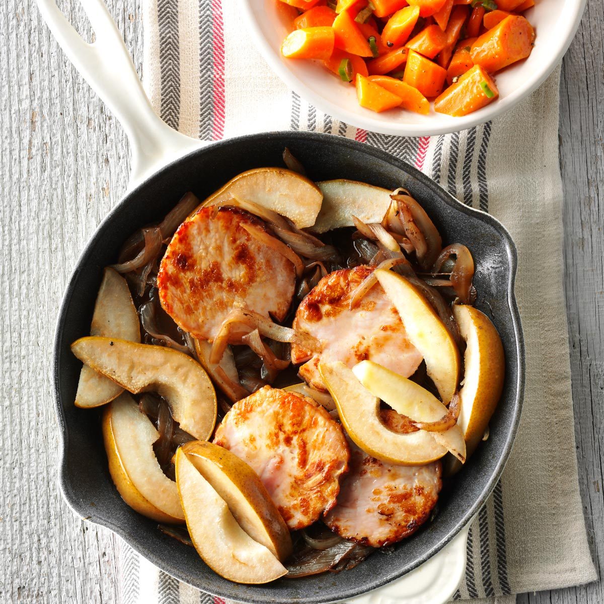 Glazed Smoked Chops with Pears