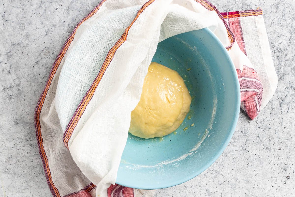Taste of Home Small Challah Recipe photo of doubling the dough. 