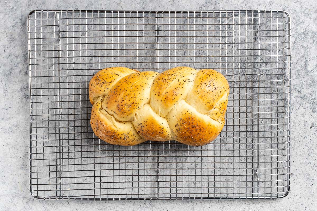 Taste of Home Small Challah Recipe photo of the baked loaf. 