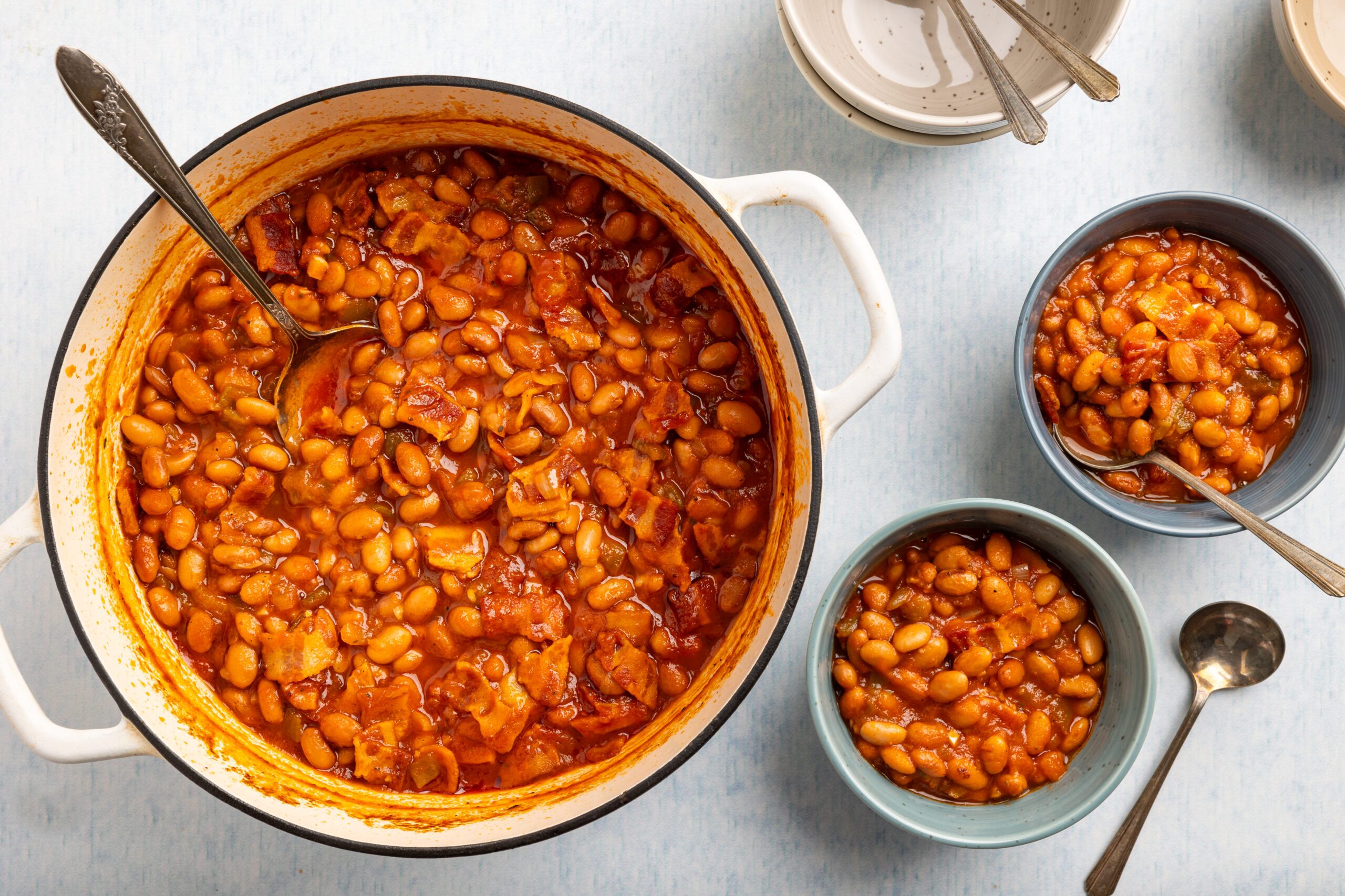 Taste of Home Pinto Bean Recipe photo of two bowls full of pinto recipe.