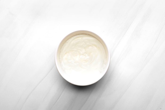 In a bowl, whisk together the flour, sugar, baking powder and salt