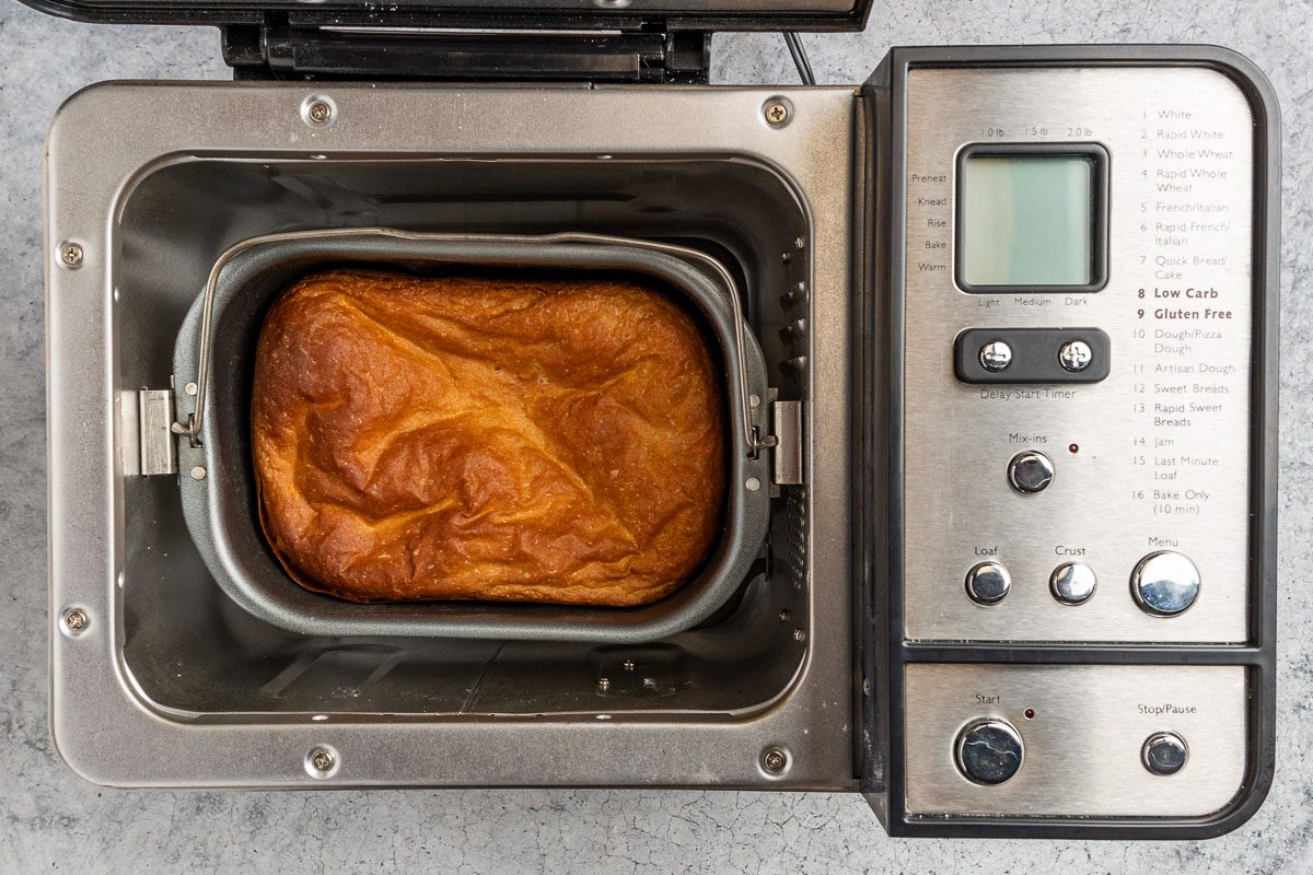 Taste of Home Whole Wheat Bread Machine recipe photo of the baked bread.