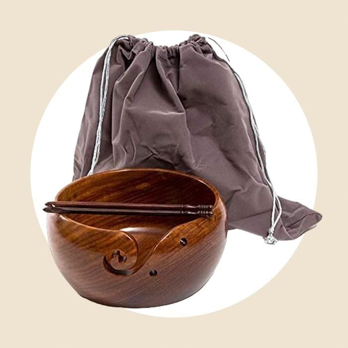 Wooden Yarn Bowl Holder Ecomm Via Amazon.com 