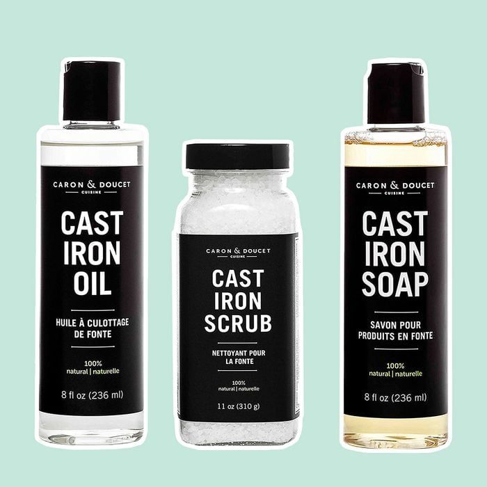 Caron Doucet Ultimate Cast Iron Set Seasoning Oil Cleaning Soap Restoring Scrub 100 Plant Based Best For Cleaning Care Washing Restoring Seasoning Cast Iron Skillets Pans Grills 