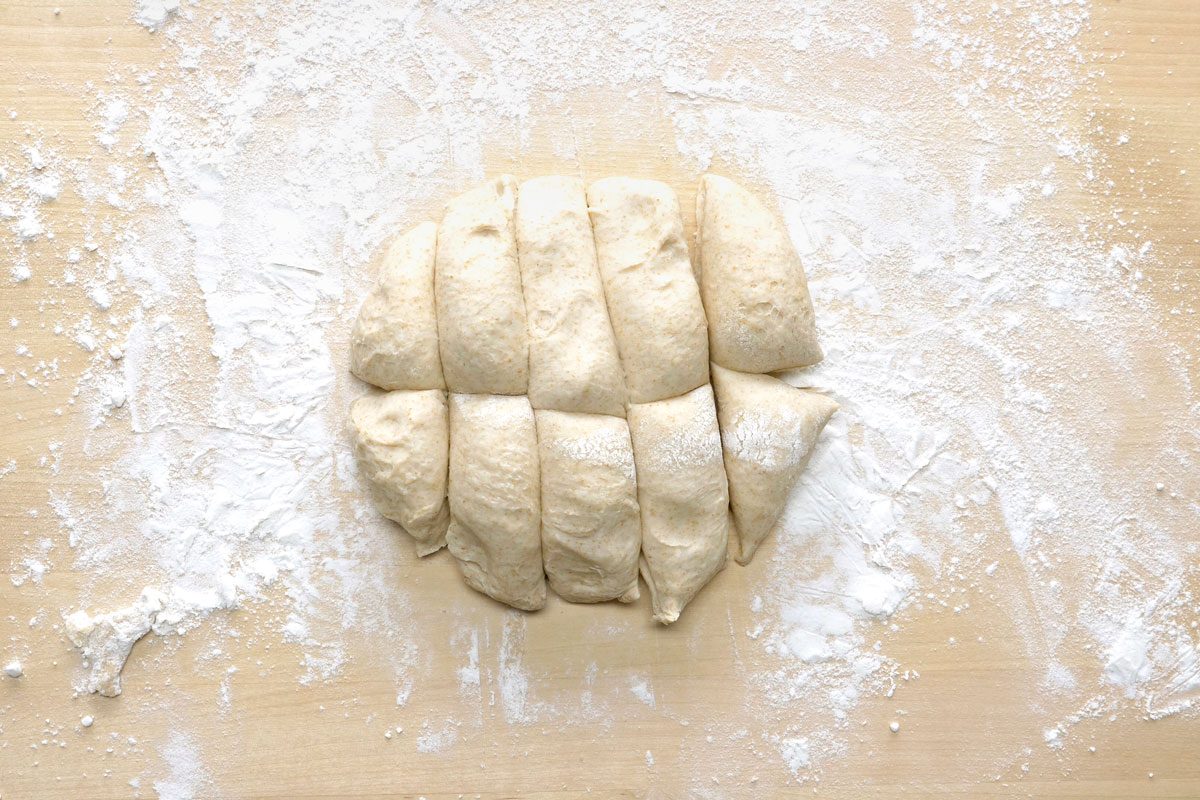 Divide dough into 10 portions.