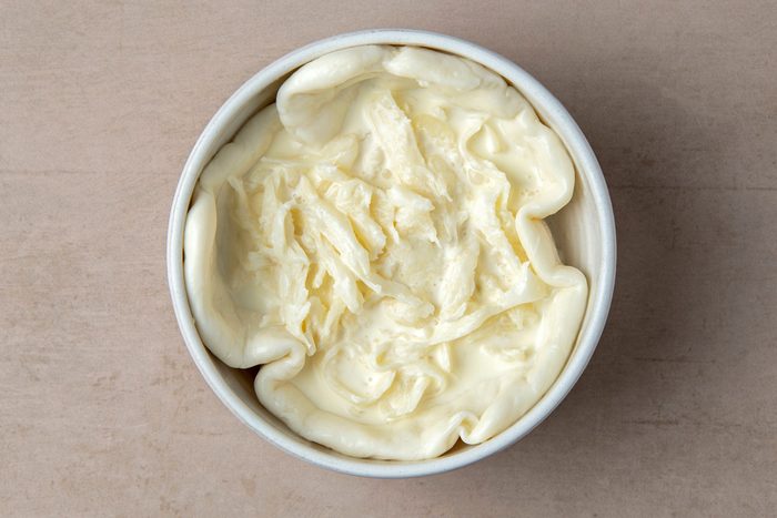 mozarella disk in a deep bowl
