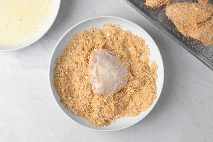 chicken being dredged