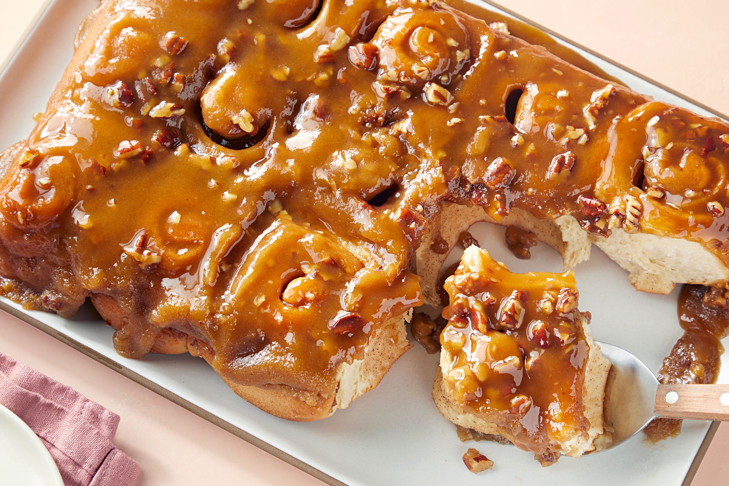 Caramel Rolls in a dish