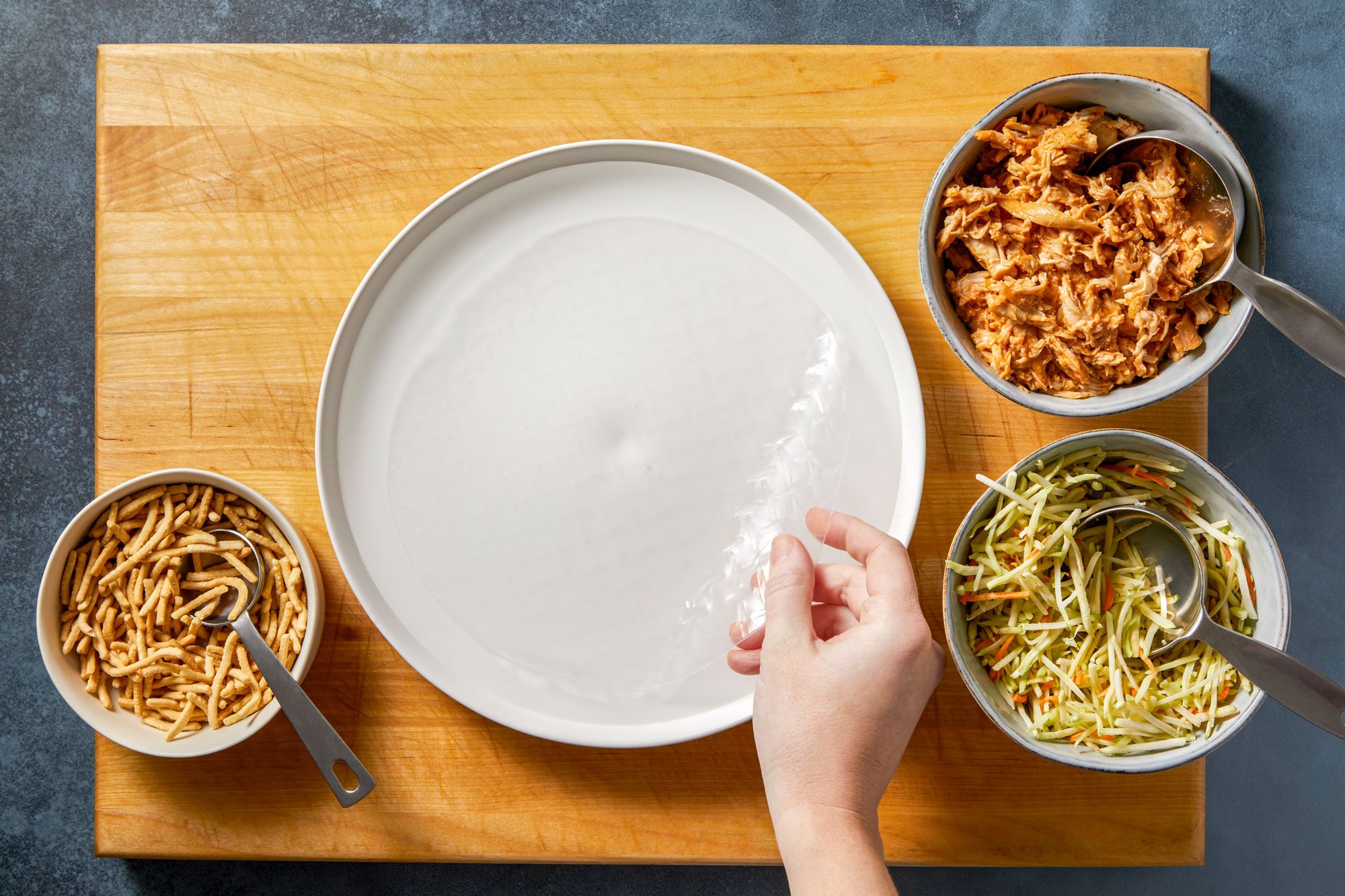 Place wrapper on a flat surface.