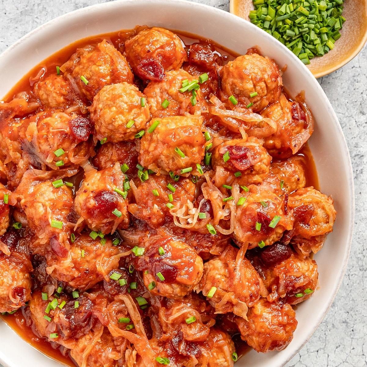 Cranberry Sauerkraut  Meatballs