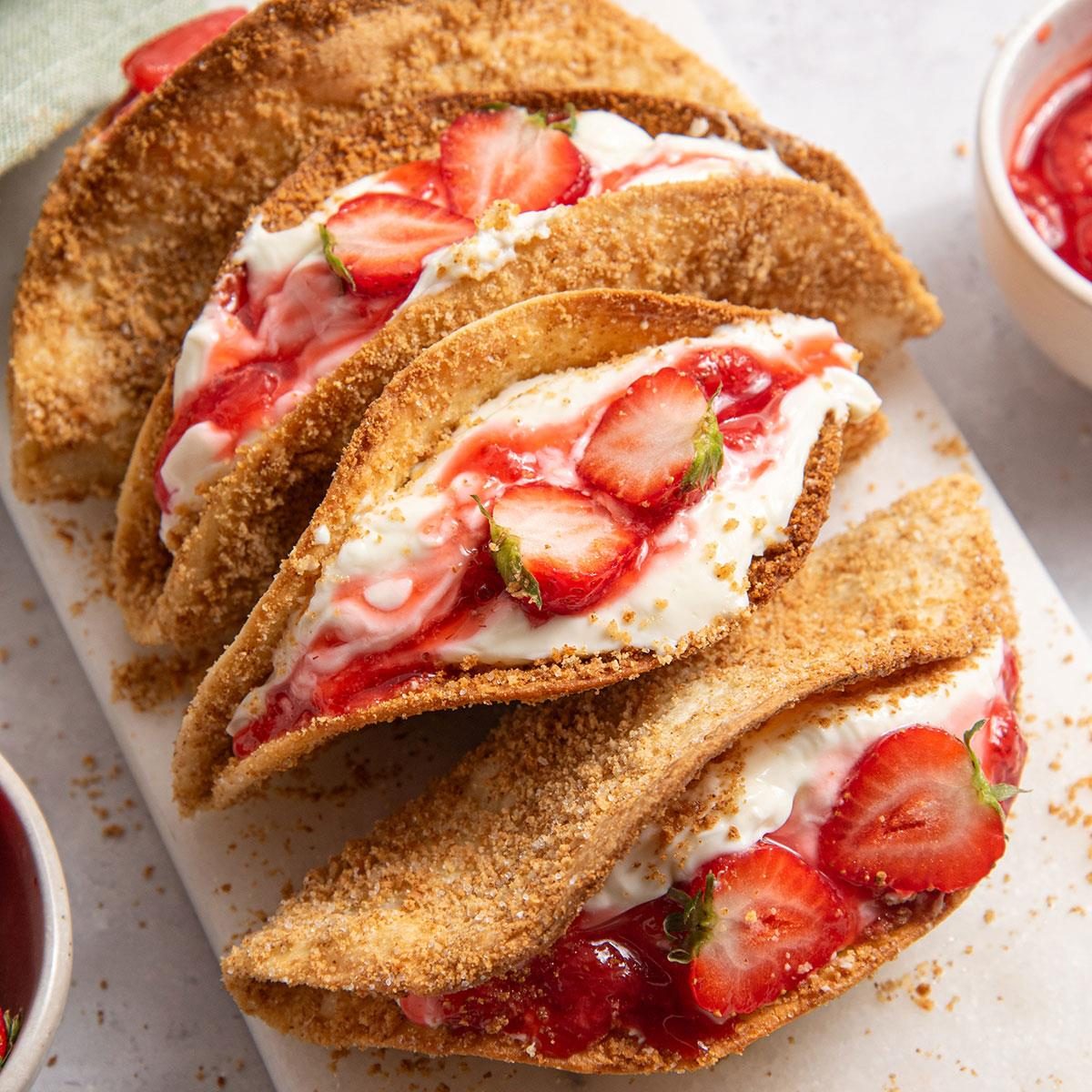 Strawberry Cheesecake Tacos