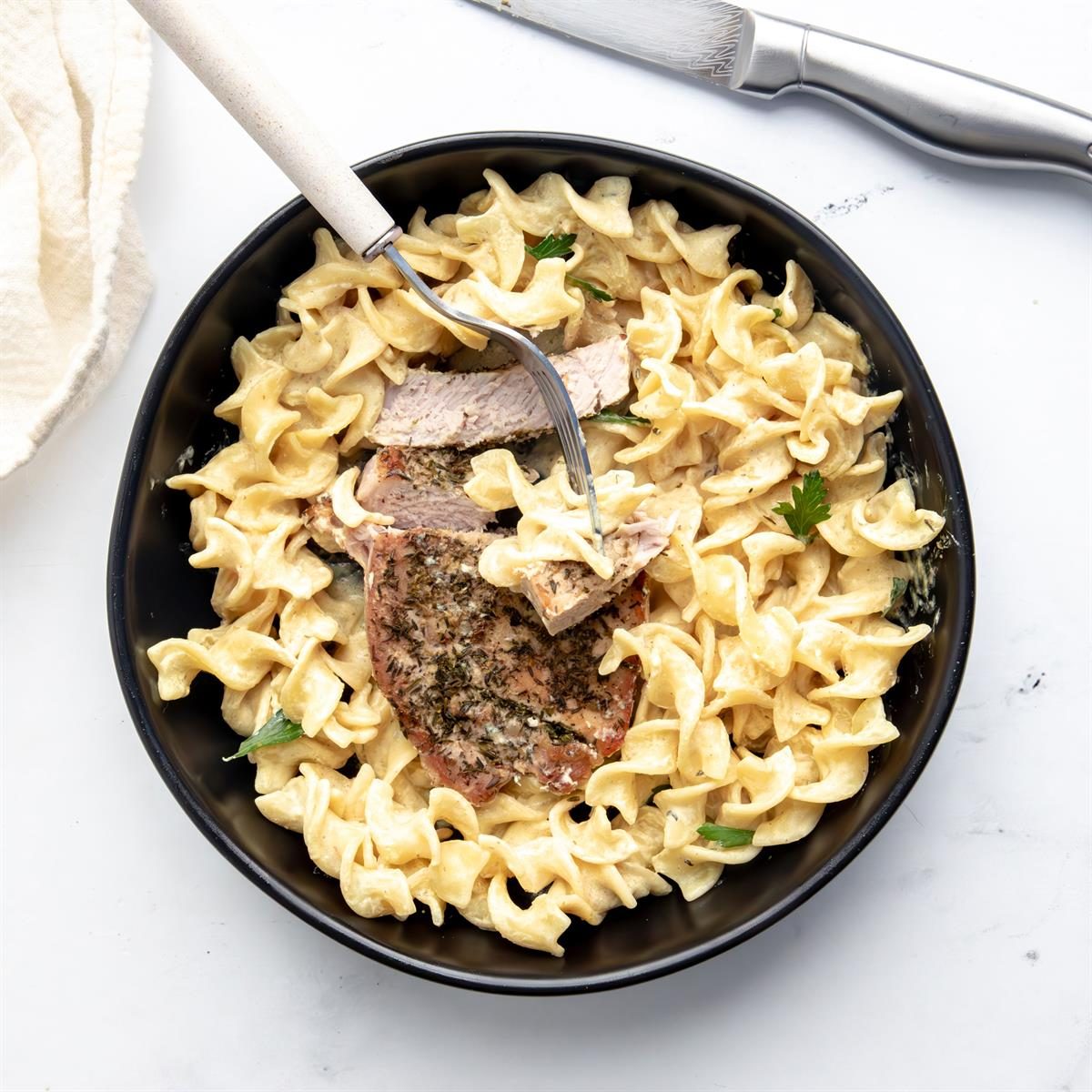 Pork Chops and Noodles