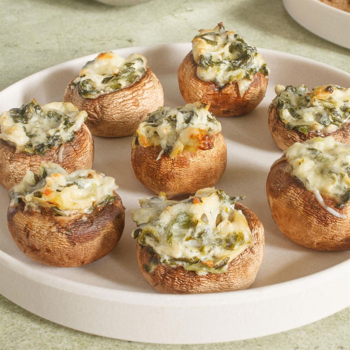 Spinach Artichoke Stuffed Mushrooms