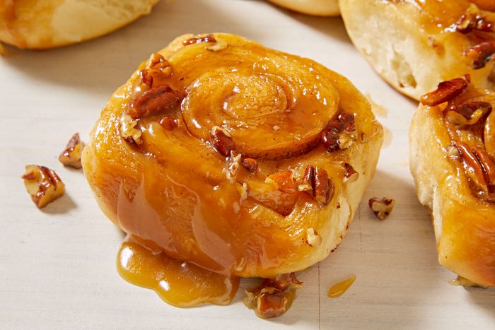 Sticky Buns cut into pieces and serve them on large platter