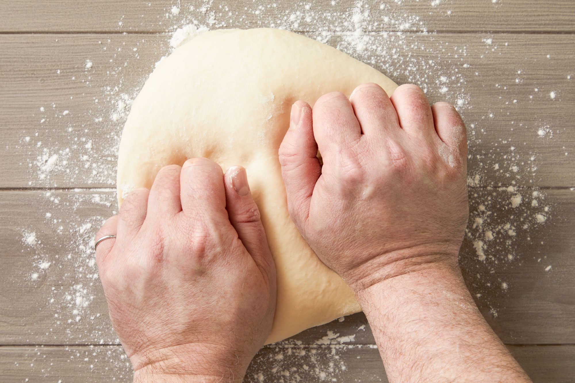 Turn onto a floured surface, knead until smooth and elastic 6-8 minutes