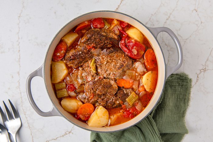 Yankee Pot Roast in a saucepan