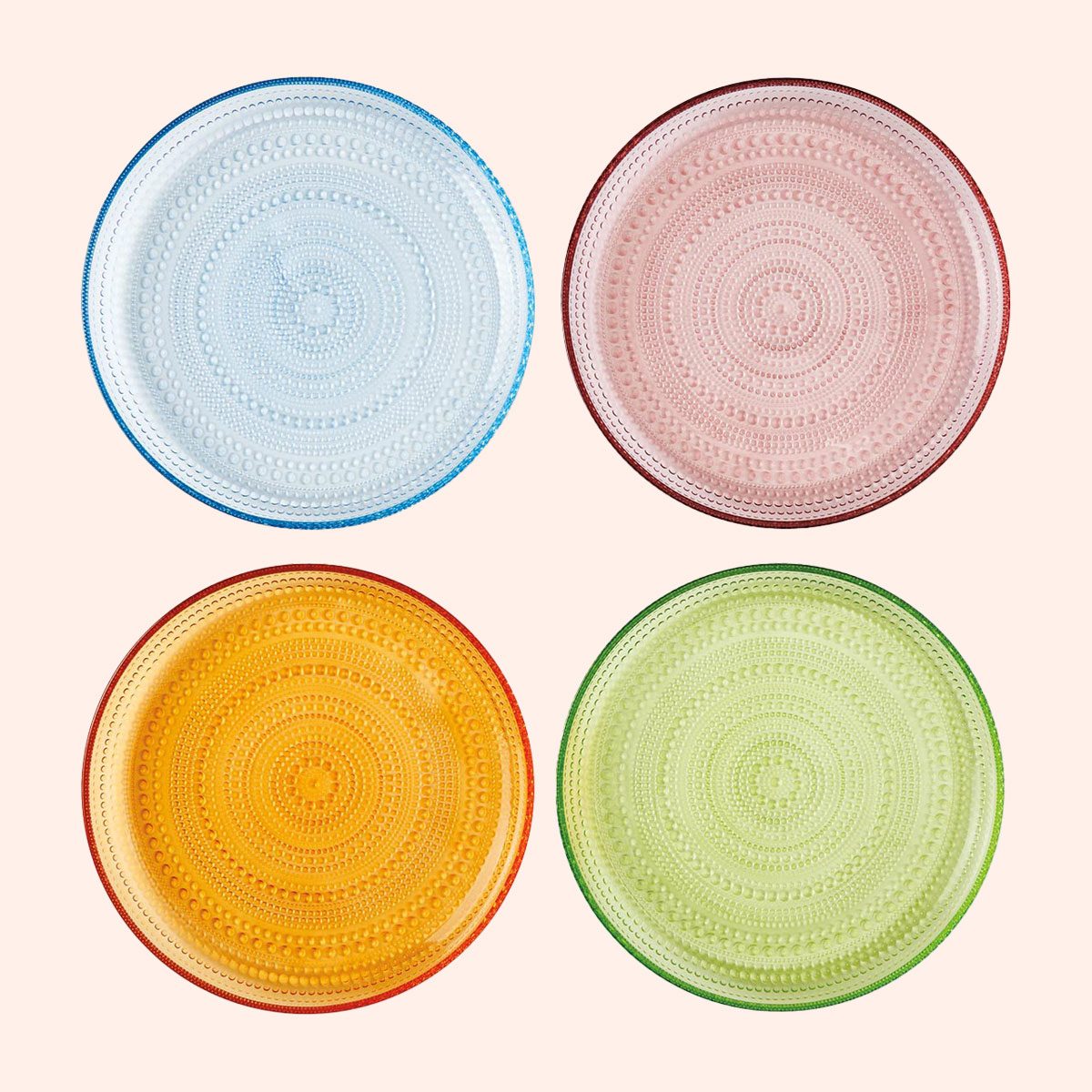 Four Easter Egg Glass Collection Plates.