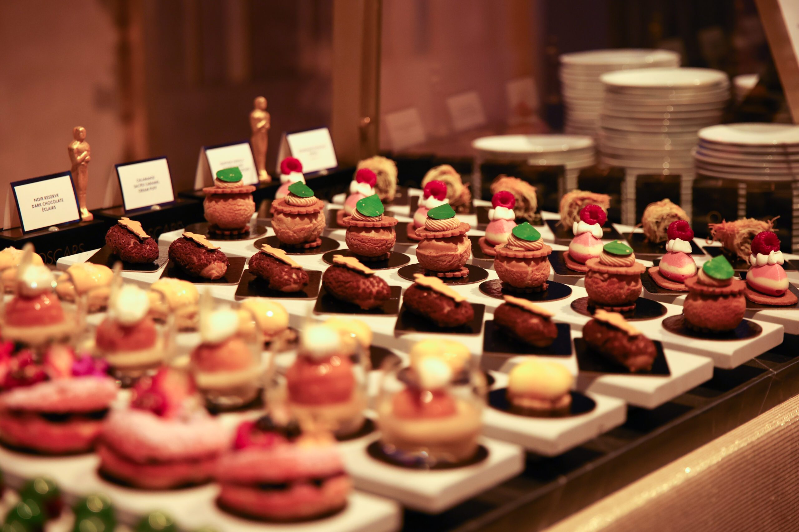 Table of food at the 96th Academy Awards Governor's Ball