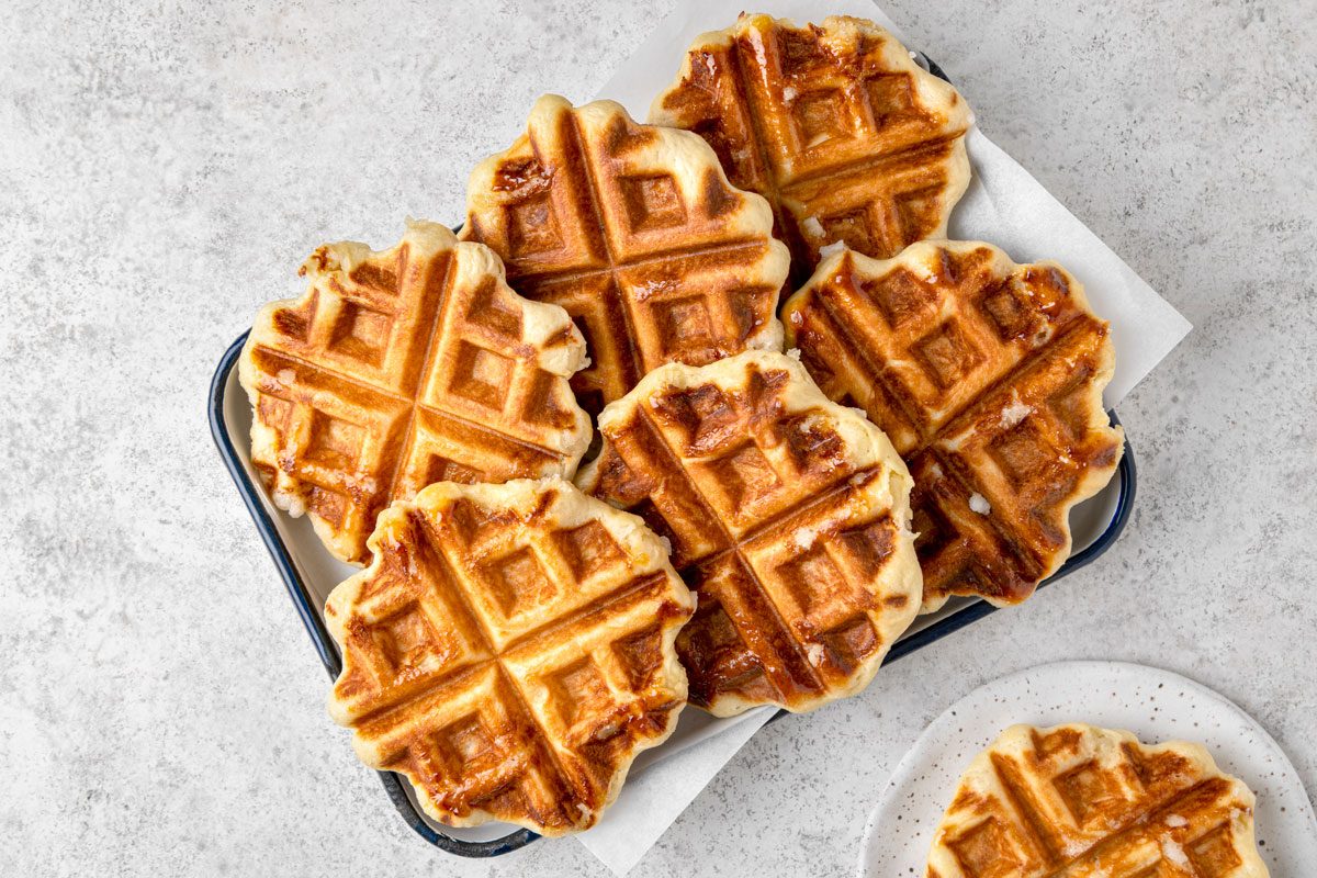 overhead shot of Liege Waffles