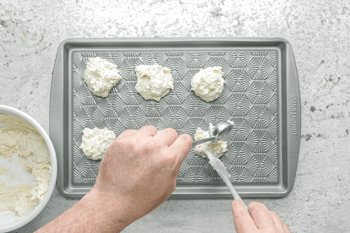 Scoop and bake the biscuits Strawberry Shortcake Biscuits