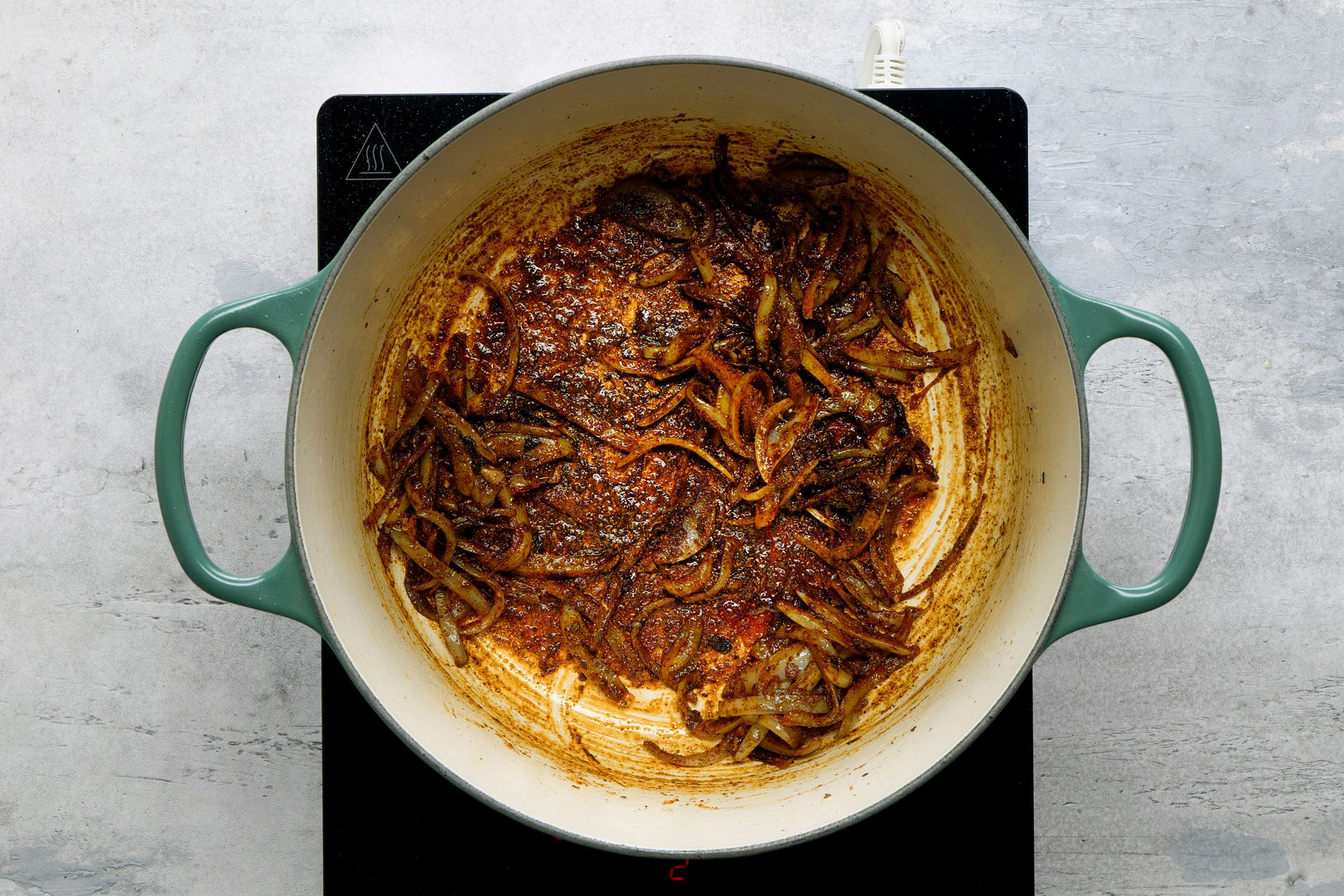 fried onions with chilly powder, garam masala and salt