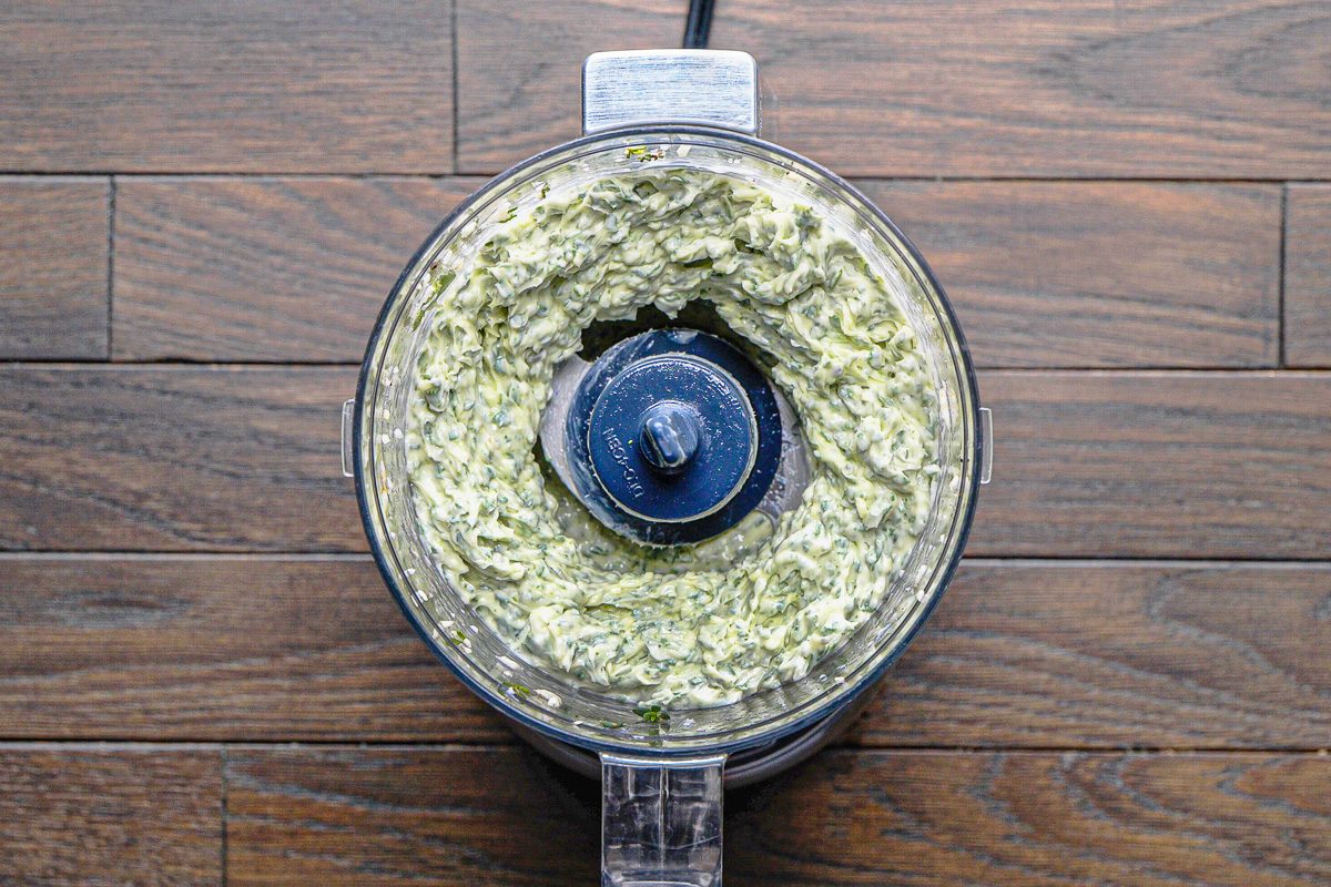 making herb butter in food processor