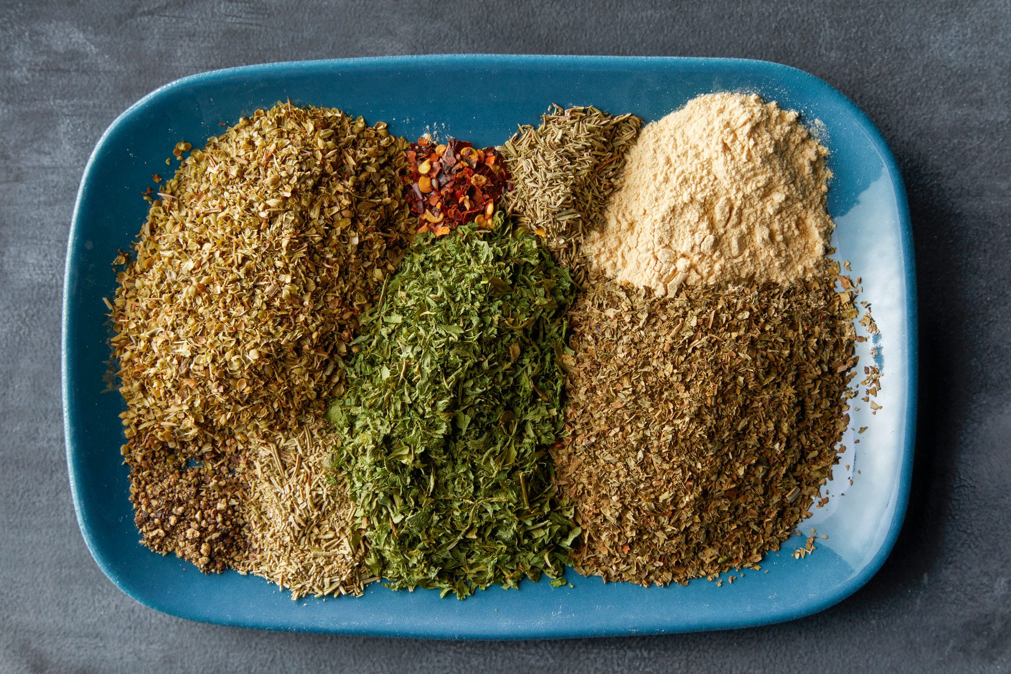 Overhead shot of ingredients for seasoning