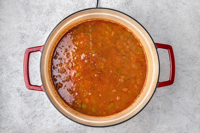 Red Beans being cooked on stove