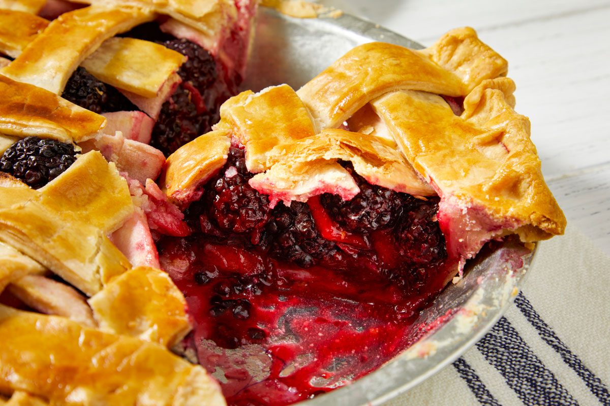 Close up shot of Blackberry Apple Pie;