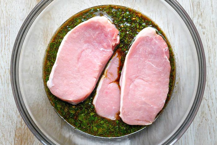 Added some pork chops to the marinade.