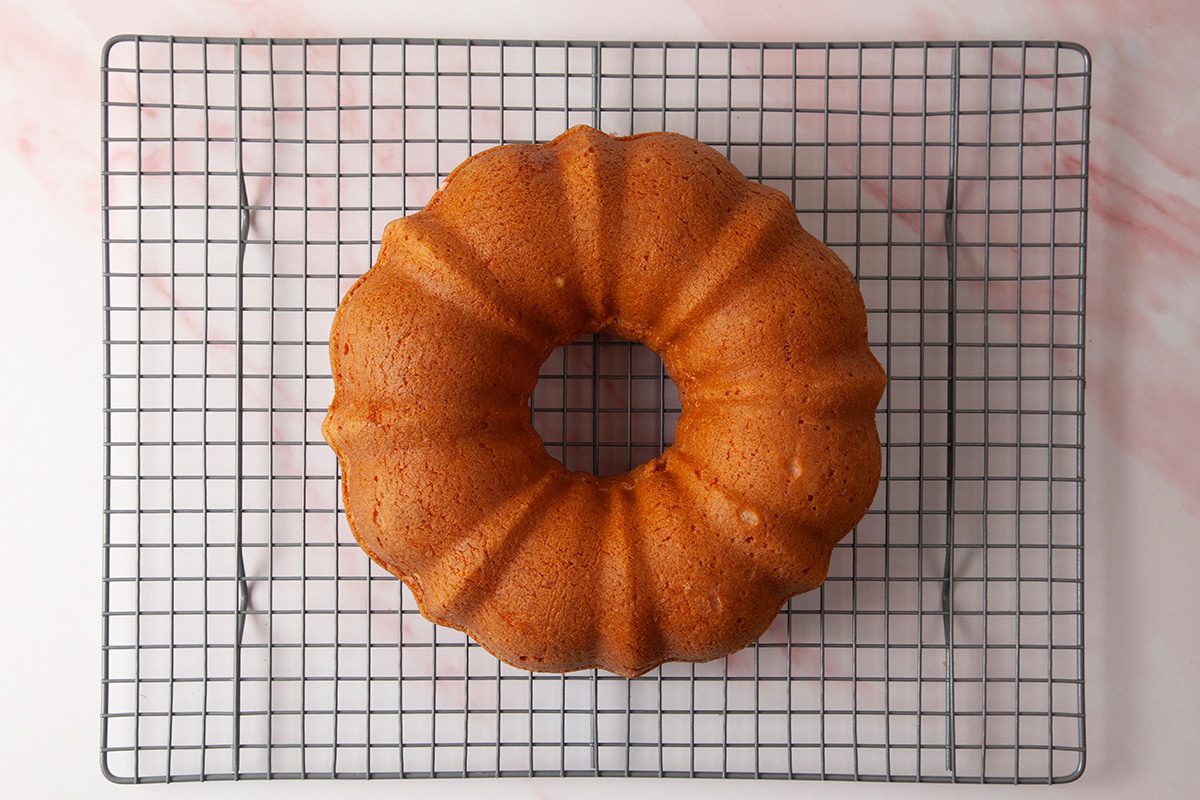 Bundt cake is baked and ready