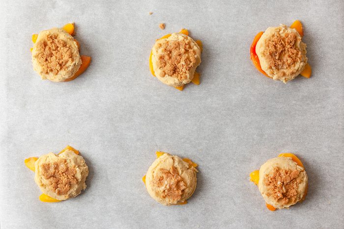 Peach Upside Down Cookies ready to bake